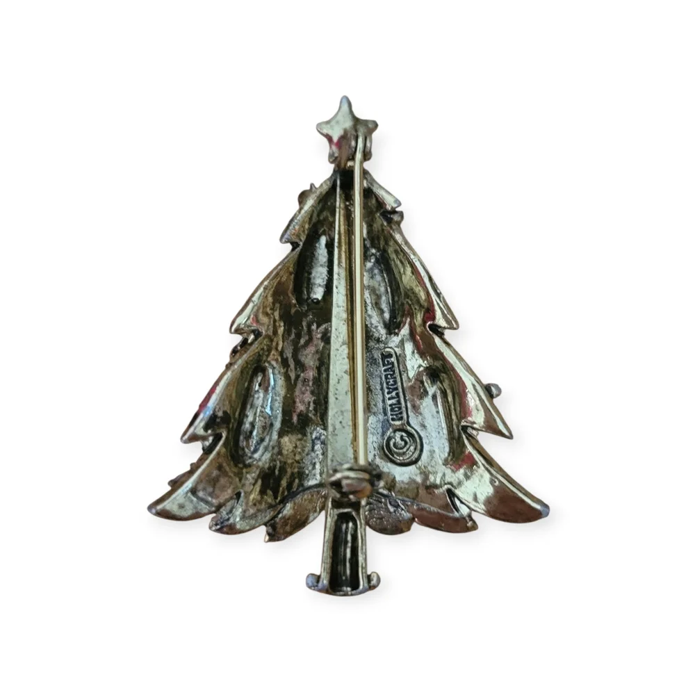 Rare Vintage Hollycraft Christmas Tree Brooch - Picture 2 of 3